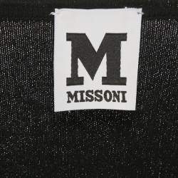 Pre Owned M Missoni Black Stretch Knit Short Sleeve Top S
