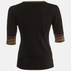 M Missoni Black Knit Crew Neck Top M