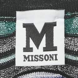 M Missoni Green Patterned Lurex Knit Sleeveless Top S