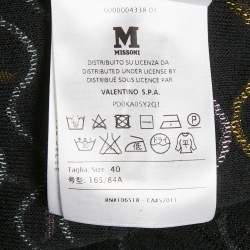 M Missoni Black Patterned Open Front Cardigan S