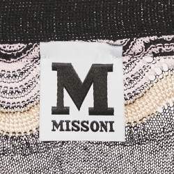 M Missoni Black Patterned Open Front Cardigan S
