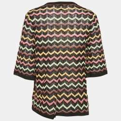 M Missoni Black Patterned Knit Sheer Top M 