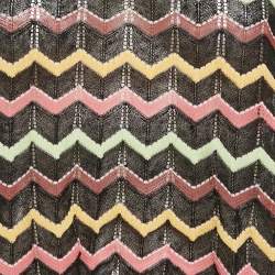 M Missoni Black Patterned Knit Sheer Top M 