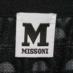 Pre Owned Missoni Green/Brown Pattern Knit Knee Length Skirt S