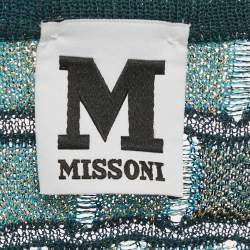 M Missoni Green/Blue Patterned Lurex Knit Top M