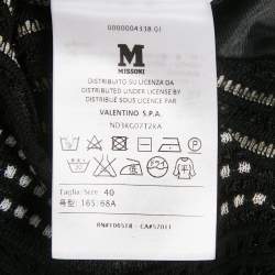 Pre Owned M Missoni Black Patterned Flared Short Skirt S