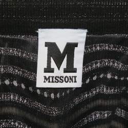 Pre Owned M Missoni Black Patterned Flared Short Skirt S