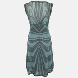 M Missoni Blue Lurex Knit Short Dress S