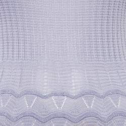 M Missoni Purple Patterned Cotton Blend Knit Short Dress S