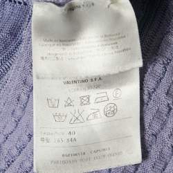 M Missoni Purple Patterned Cotton Blend Knit Short Dress S