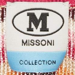M Missoni Multicolor Chevron Lurex Knit Long Sleeve Jumper L