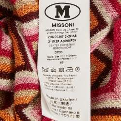M Missoni Multicolor Chevron Lurex Knit Long Sleeve Jumper L