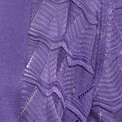 M Missoni Purple Chevon Knit Open Front Cardigan M