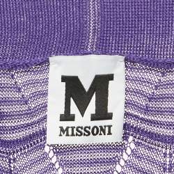 M Missoni Purple Chevon Knit Open Front Cardigan M