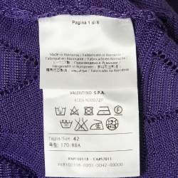 M Missoni Purple Chevon Knit Open Front Cardigan M
