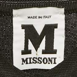 Pre Owned M Missoni Black Textured Knit Sleeveless Midi Dress M