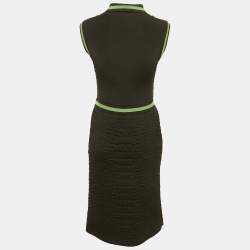 Pre Owned M Missoni Black Textured Knit Sleeveless Midi Dress M