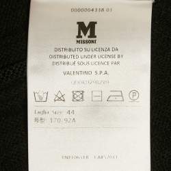 Pre Owned M Missoni Black Textured Knit Sleeveless Midi Dress M