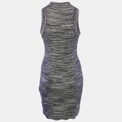 Pre Owned M Missoni Purple Lurex Knit Sleeveless Bodycon Dress S