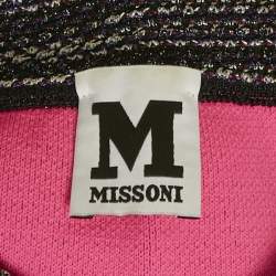 Pre Owned M Missoni Purple Lurex Knit Sleeveless Bodycon Dress S