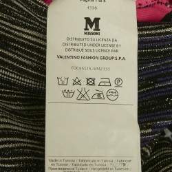 Pre Owned M Missoni Purple Lurex Knit Sleeveless Bodycon Dress S