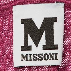 Pre Owned M Missoni Mauve Pink Wool Knit Sleeveless Dress S