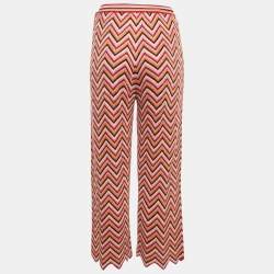 Pre Owned M Missoni Pink Zig Zag Lurex Knit Trousers L