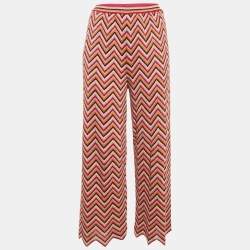 M Missoni Pink Zig Zag Lurex Knit Trousers L