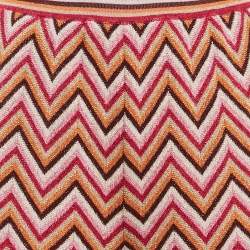 Pre Owned M Missoni Pink Zig Zag Lurex Knit Trousers L