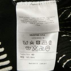 Pre Owned M Missoni Black/White Patterned Knit Button Front Cardigan S