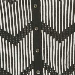 Pre Owned M Missoni Black/White Patterned Knit Button Front Cardigan S
