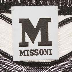 Pre Owned M Missoni Monochrome Pattered Knit Mini Dress M