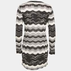 Pre Owned M Missoni Monochrome Pattered Knit Mini Dress M