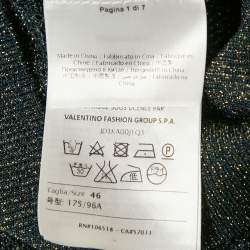 Pre Owned M Missoni Metallic Lurex Knit Button Down Cardigan L
