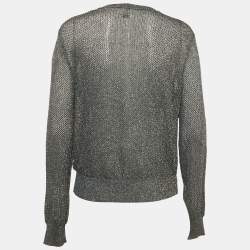 Pre Owned M Missoni Metallic Lurex Knit Button Down Cardigan L