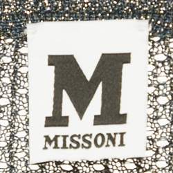 Pre Owned M Missoni Metallic Lurex Knit Button Down Cardigan L