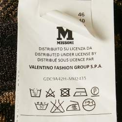 Pre Owned فستان قصير أم ميزوني بني مزخرف تريكو لوريكس كبير