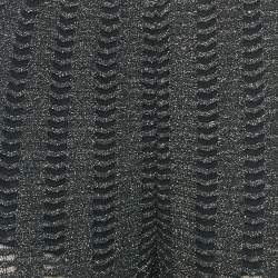 Pre Owned M Missoni Blue Patterned Lurex Knit Flared Trousers L