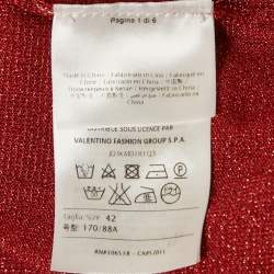 Pre Owned M Missoni Red Lurex Knit Sleeveless Top M