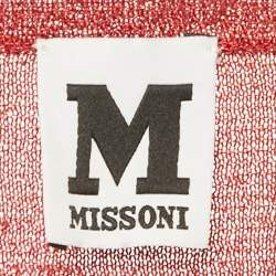 Pre Owned M Missoni Red Lurex Knit Sleeveless Top M