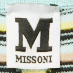 Pre Owned فسـتان إيم ميزوني تريكـو مزخـرف أزرق/متعدد الألوان متوسط الطول مقـاس كبيـر (لارج)