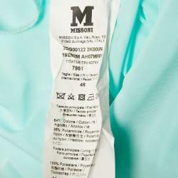 Pre Owned فسـتان إيم ميزوني تريكـو مزخـرف أزرق/متعدد الألوان متوسط الطول مقـاس كبيـر (لارج)