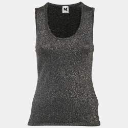 Pre Owned M Missoni Navy Blue Lurex Knit Tank Top M