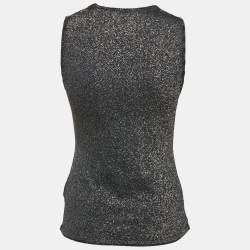 Pre Owned M Missoni Navy Blue Lurex Knit Tank Top M