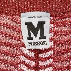 Pre Owned M Missoni Red Lurex Knit Pants M