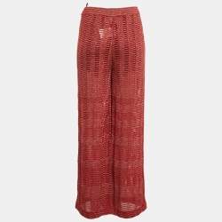 Pre Owned M Missoni Red Lurex Knit Pants M