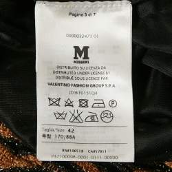 Pre Owned M Missoni Brown Patterned Lurex Knit Wide-Leg Pants M