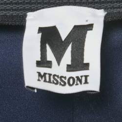 Pre Owned M Missoni Blue Jersey Wide Leg Trousers S