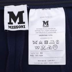 Pre Owned M Missoni Blue Jersey Legging Trousers S