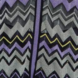 Pre Owned M Missoni Multicolor Patterned Lurex Knit Pants & Cardigan Set M